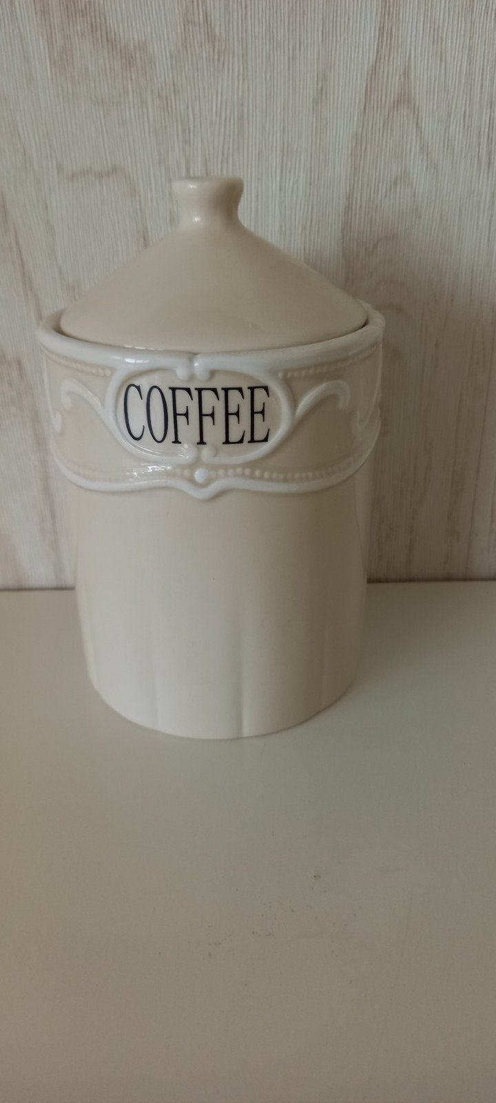 Countryfield Koffie Voorraadpot - Crème Keramiek, Beige, Gebruikt, Ophalen of Verzenden, Voorraadpot