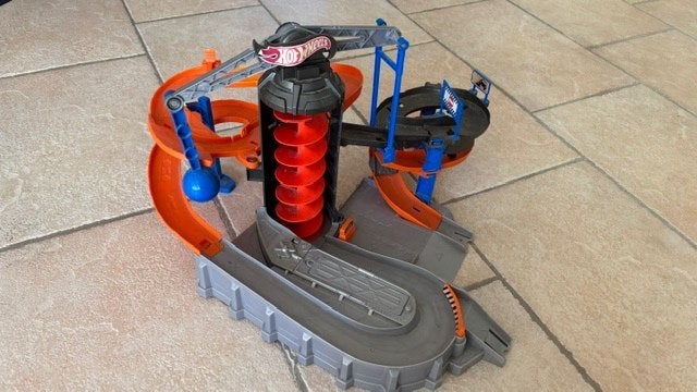 Hot wheels construction zone chaos speelset, werkt op de b, Ophalen, Gebruikt