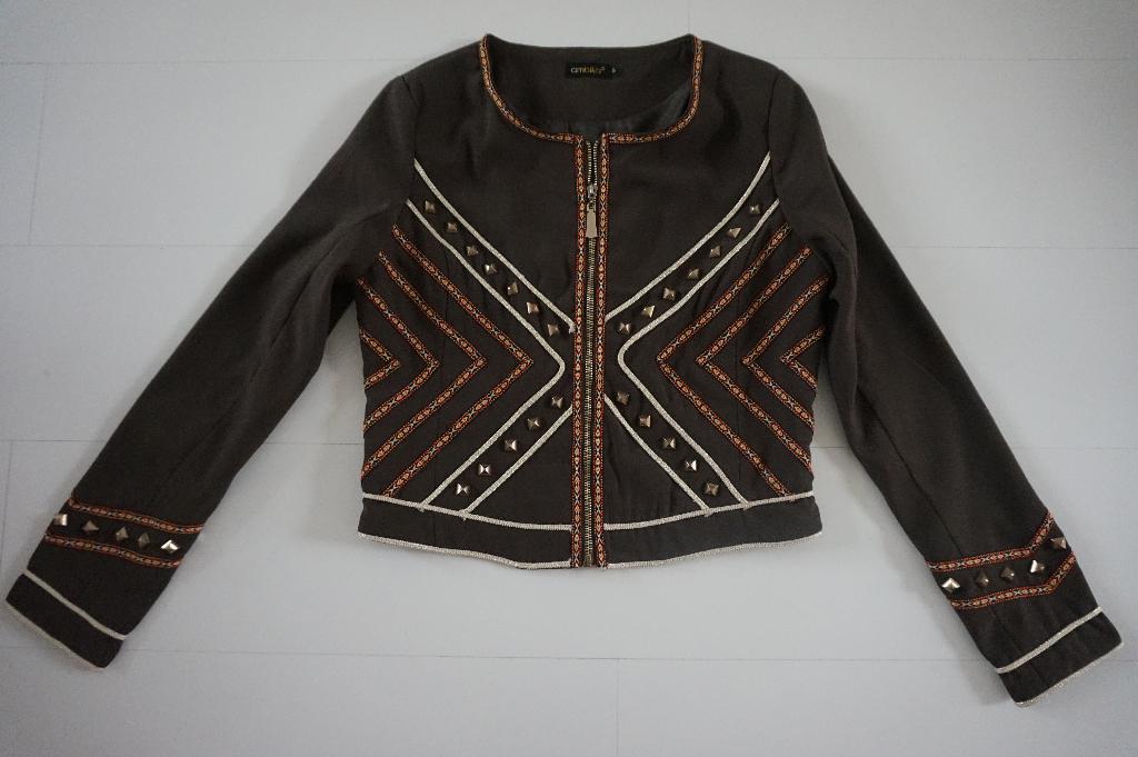 AMBIKA jasje colbert blazer groen studs BOHO Ibiza maat S, Nieuw, Ophalen of Verzenden, Jasje, Maat 36 (S)