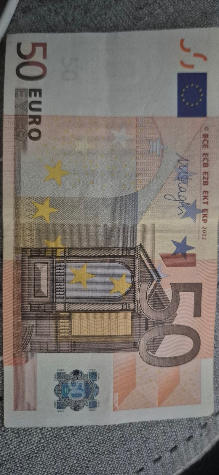 Zeldzaam 50 euro biljet uit 2002 met unieke grafering, Postzegels en Munten, Bankbiljetten | Europa | Eurobiljetten, Ophalen of Verzenden