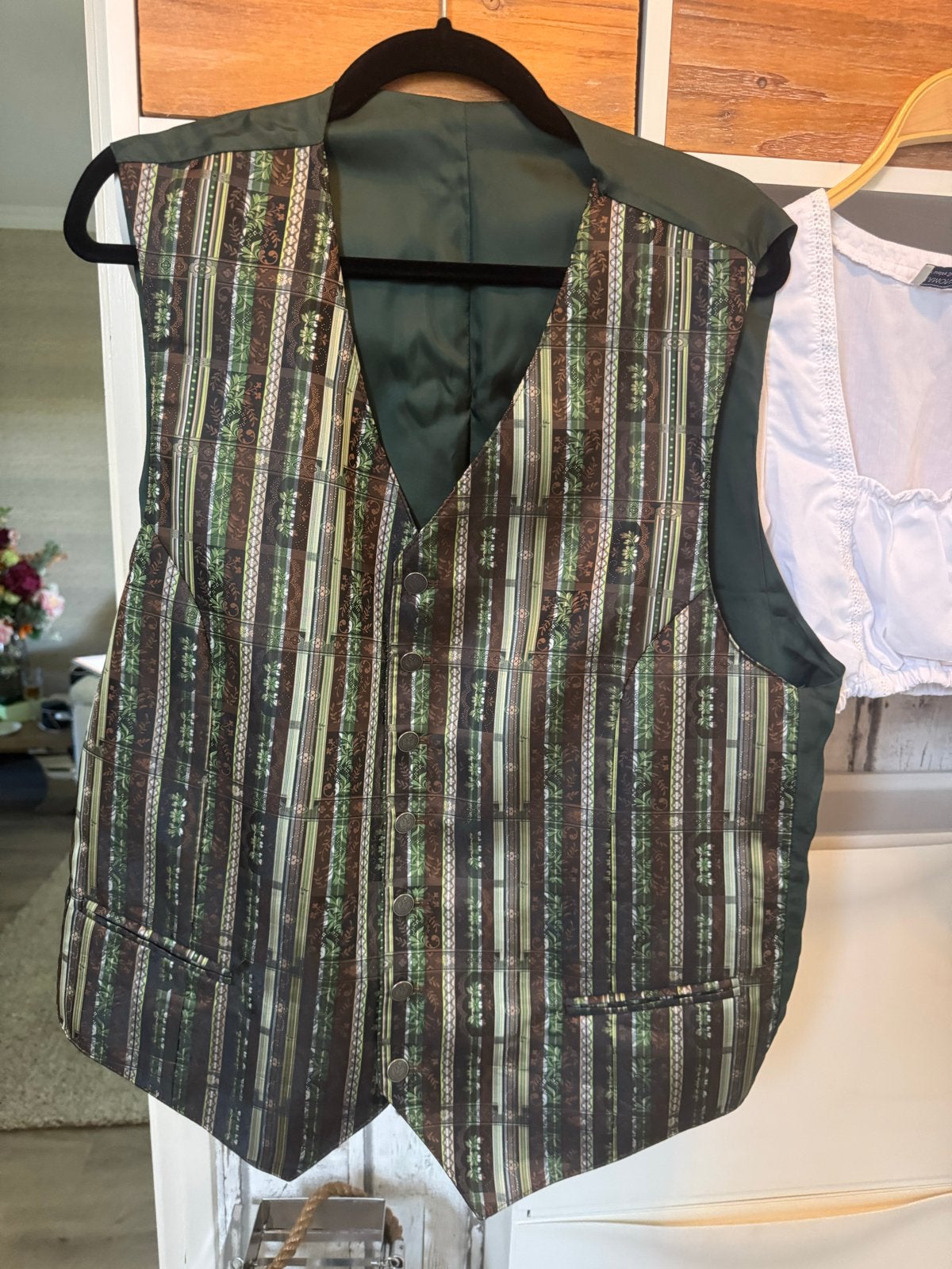 Traditioneel Gilet XXL Oktoberfest groen bruine tinten, Ophalen of Verzenden, Nieuw