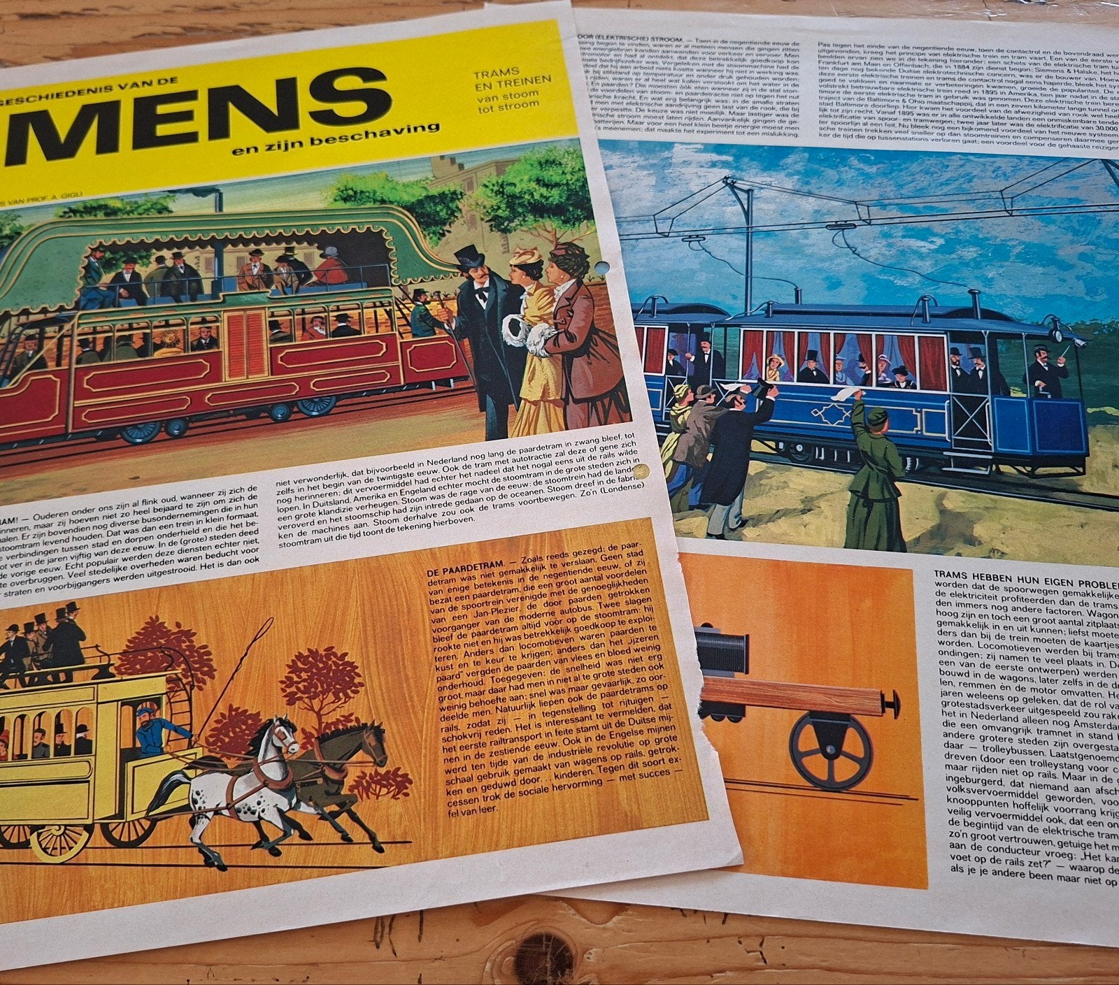 artikel uit tijdschrift jaren 70 tram/trein stoom/stroom, Ophalen of Verzenden, Tram, Kaart of Prent