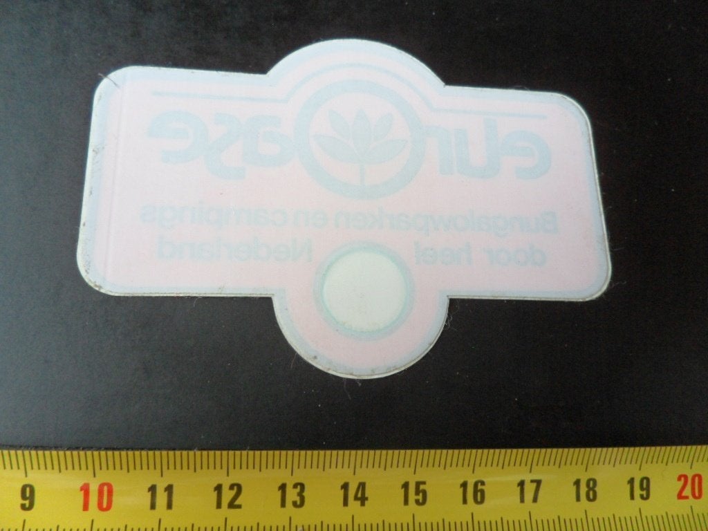 sticker raamsticker euroase bungalowparken en campings NL, Ophalen, Zo goed als nieuw