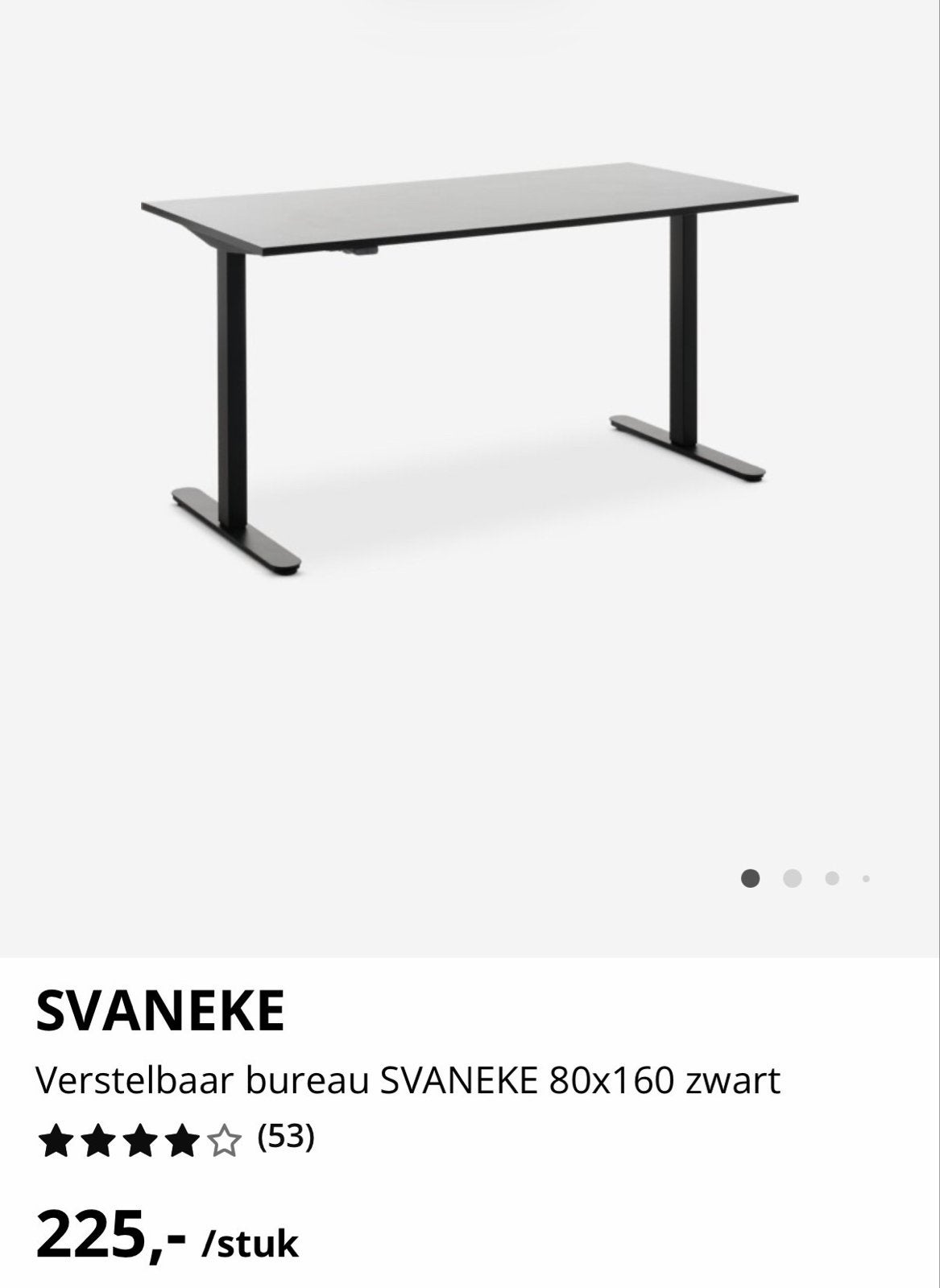Onderstel van JYSK SVANEKE Zit-sta bureau 80x160 Zwart, Ophalen, Elektrisch, Metaal, Zo goed als nieuw