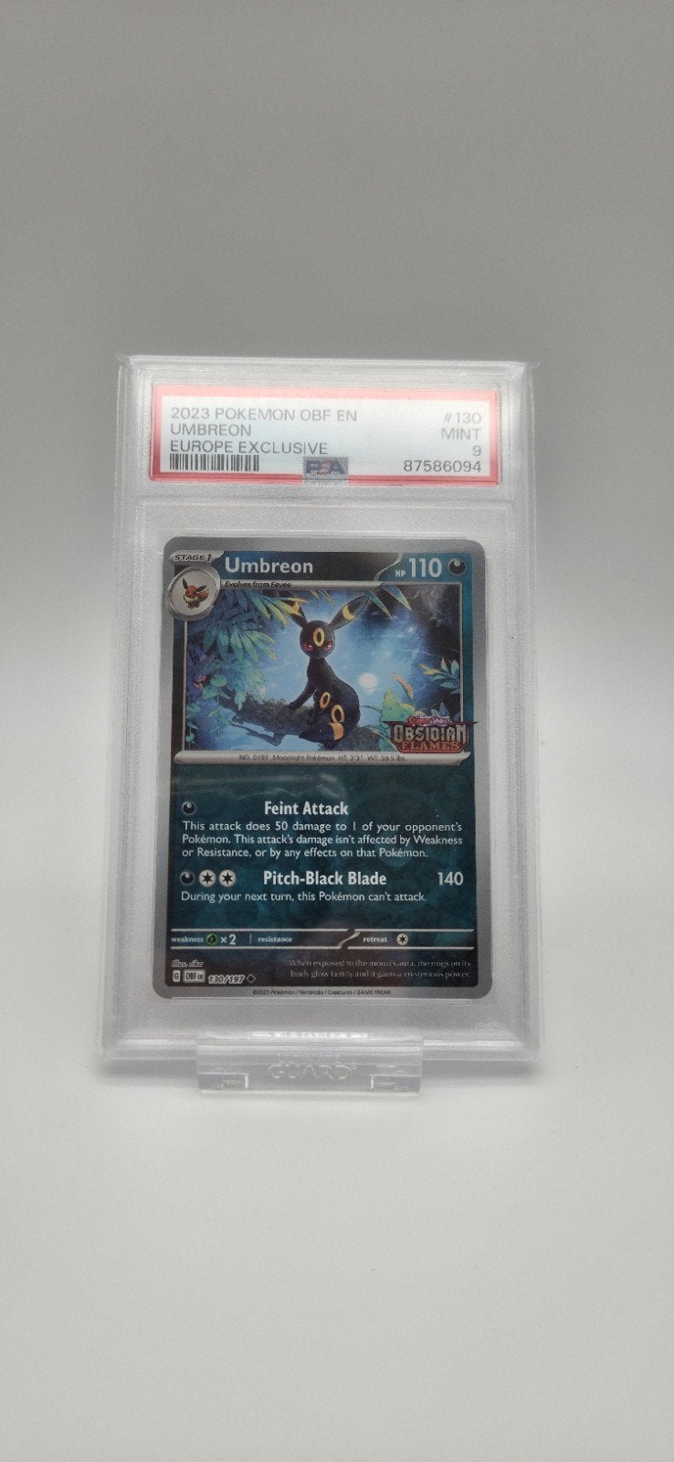 PSA 9 Mint Umbreon 2023 Pokemon OBF EN Europe Exclusive