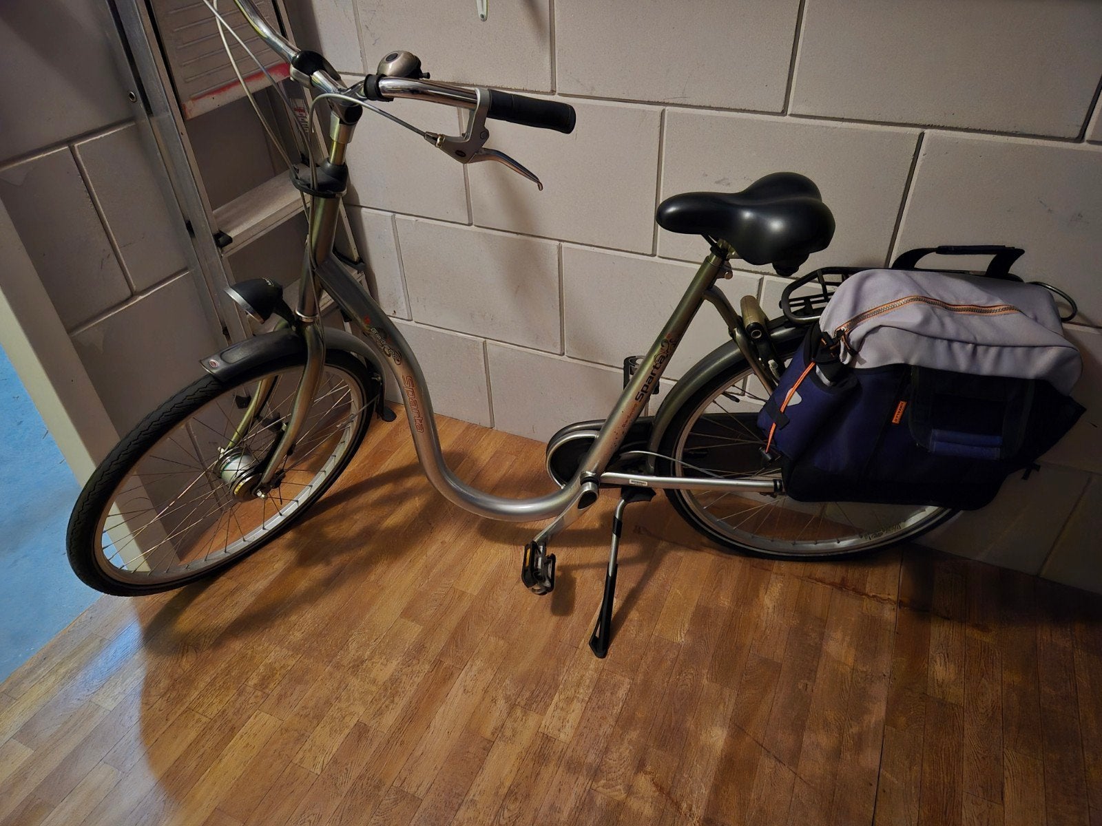 Damesfiets met lage instap en fietstassen, Velgrem, 50 tot 53 cm, Ophalen, Overige merken
