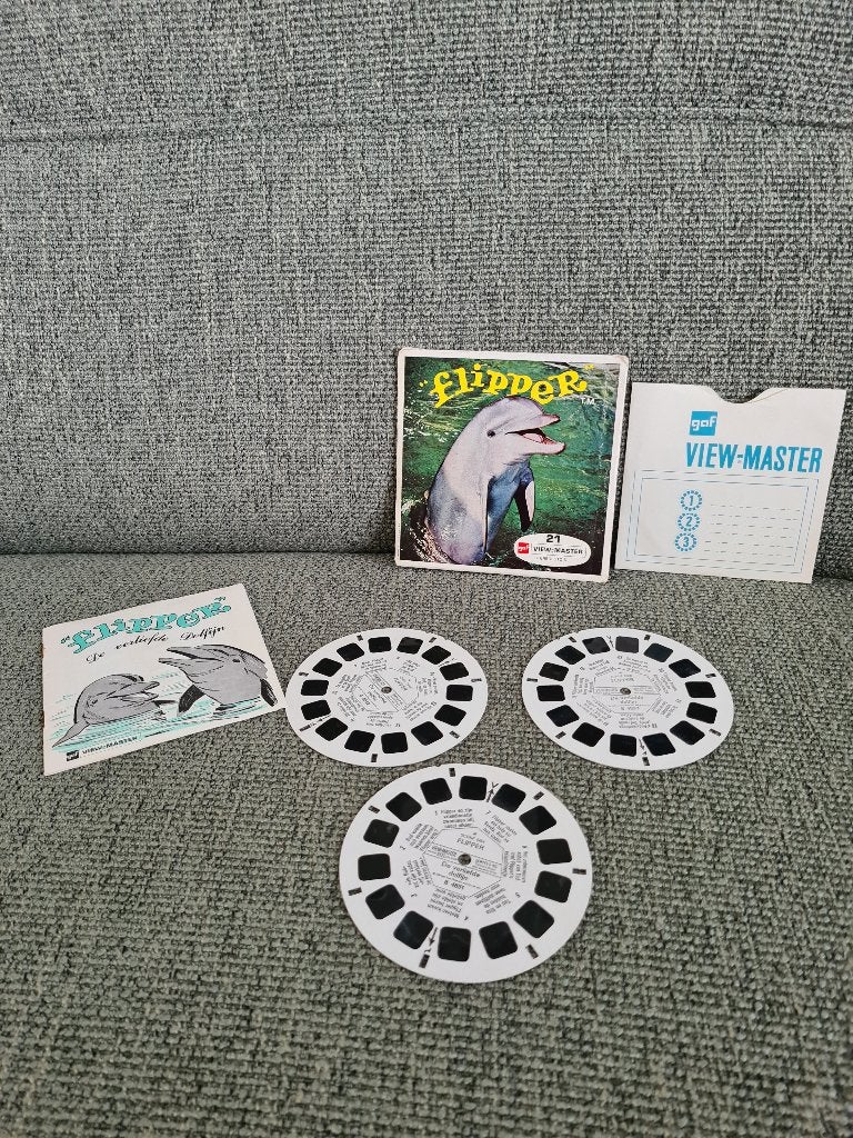 Viewmaster view master vintage schijfjes flipper dolfijn, Gebruikt, Ophalen of Verzenden, Nvt, Nvt