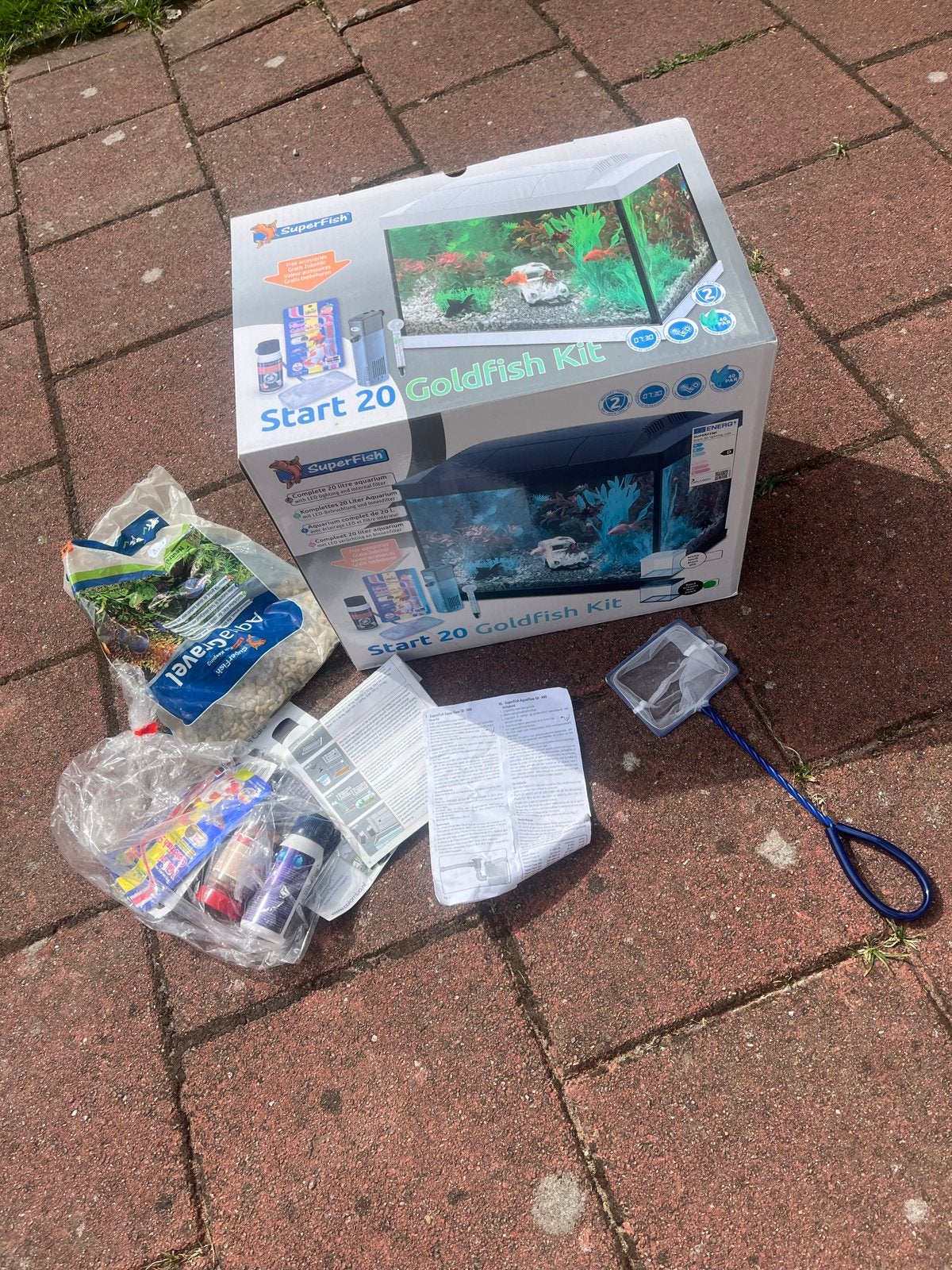 Start 20 goldfish aquarium zwart, Ophalen, Zo goed als nieuw, Leeg aquarium