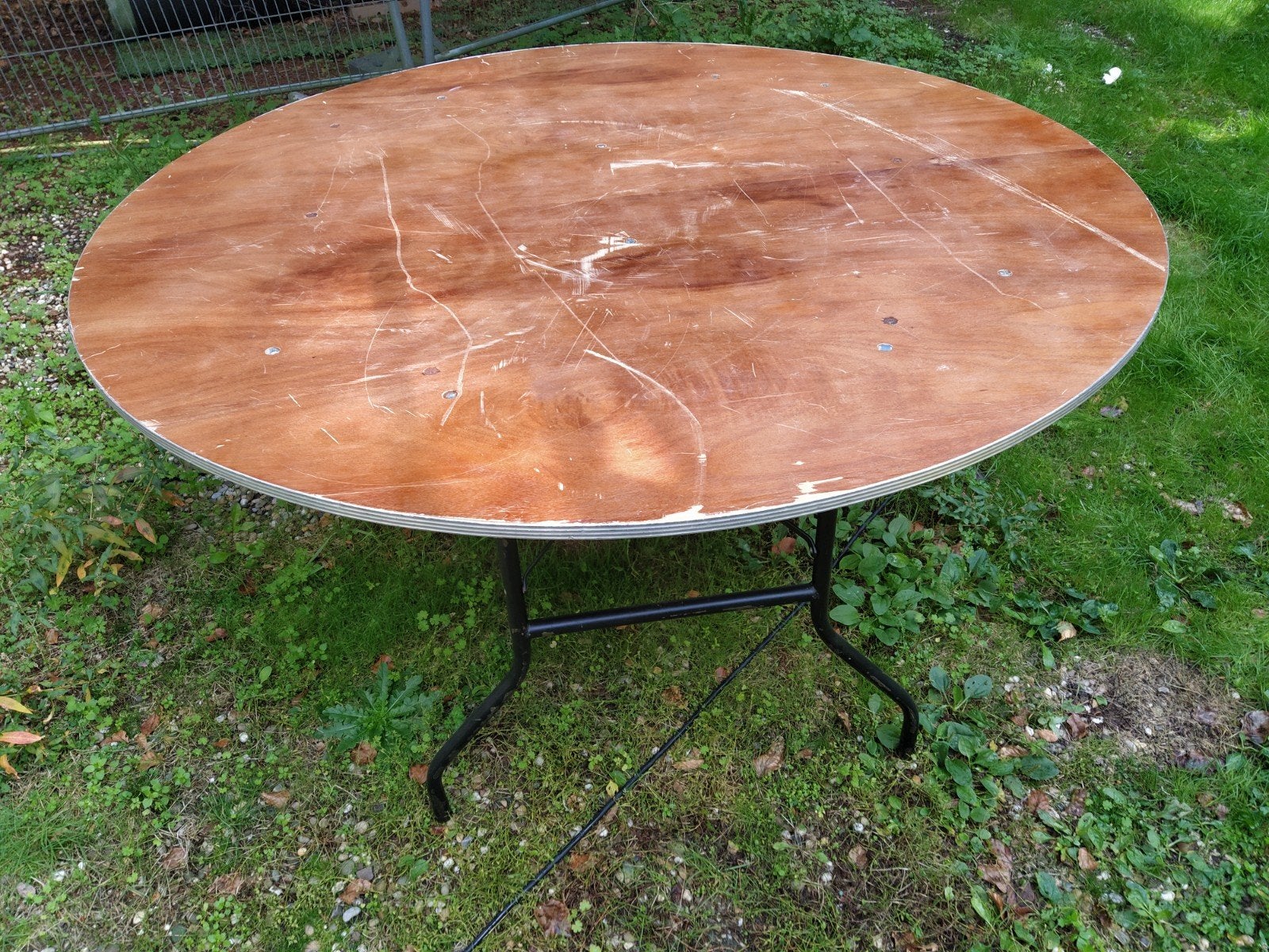 Ronde tafel opklapbaar 150 cm 8 persoons, Ophalen, Gebruikt, 150 tot 200 cm, Rond
