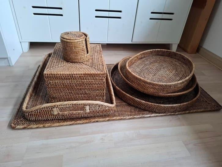 9-delige Birma rotan/rieten set, Gebruikt, Mand, Ophalen of Verzenden, Riet