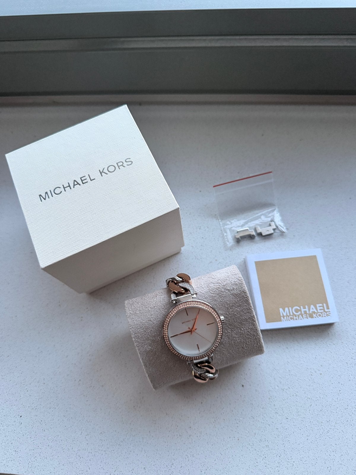 Michael Kors horloge, Verzenden, Zo goed als nieuw, Staal, Overige merken