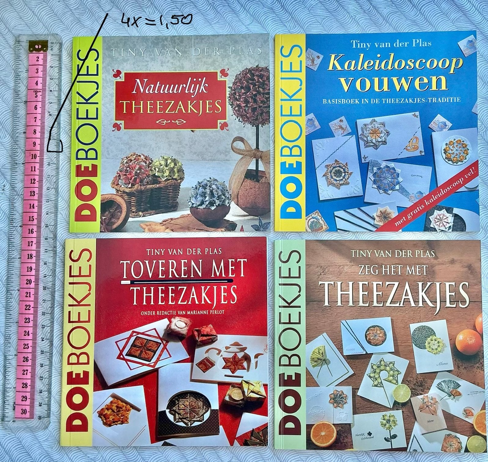 4 boekjes theezakjes vouwen, Boeken, Ophalen of Verzenden, Zo goed als nieuw, Overige onderwerpen