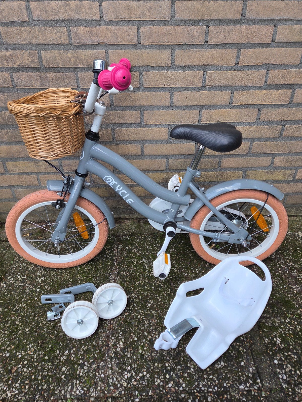 Kinderfiets 14 inch, Fietsen en Brommers, Zijwieltjes, Gebruikt, Velgrem, Minder dan 16 inch