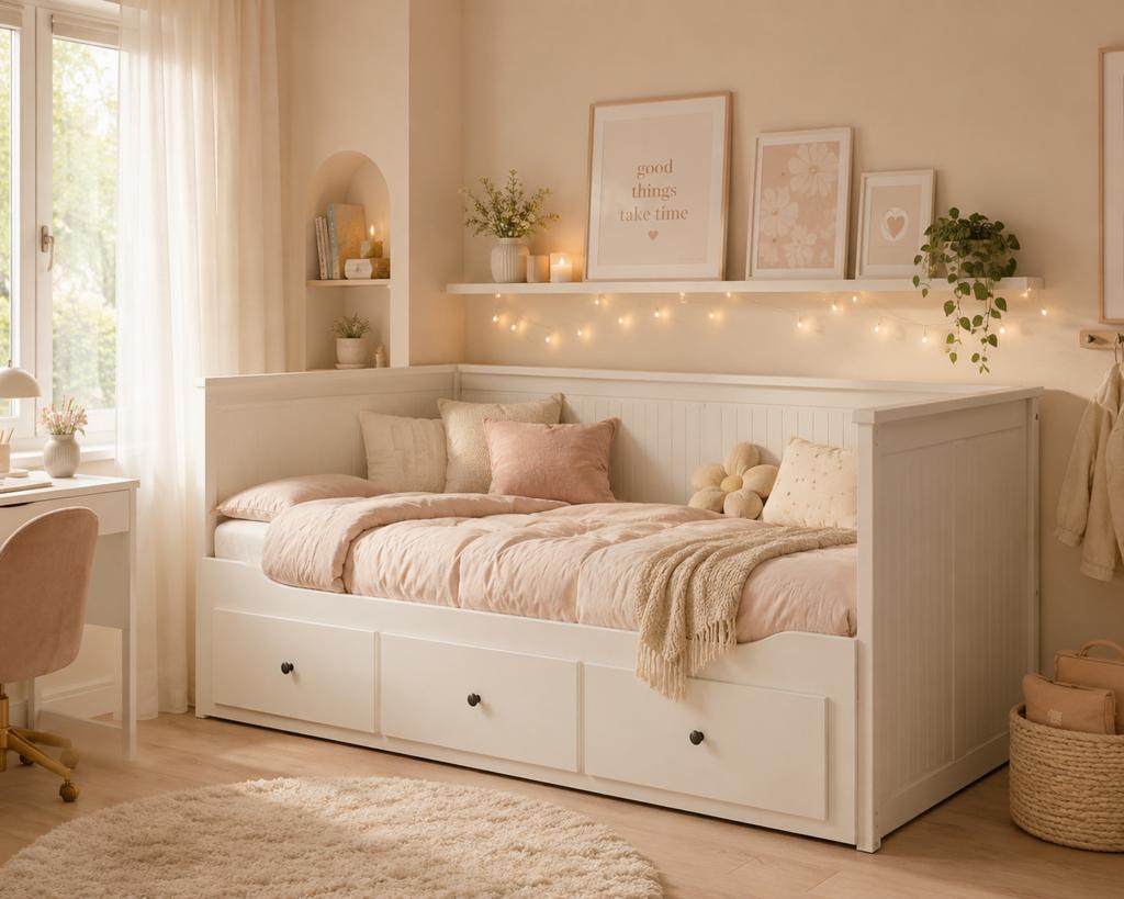 hemnes bed, Huis en Inrichting, Slaapkamer | Bedden, Ophalen, Gebruikt, Eenpersoons, Wit