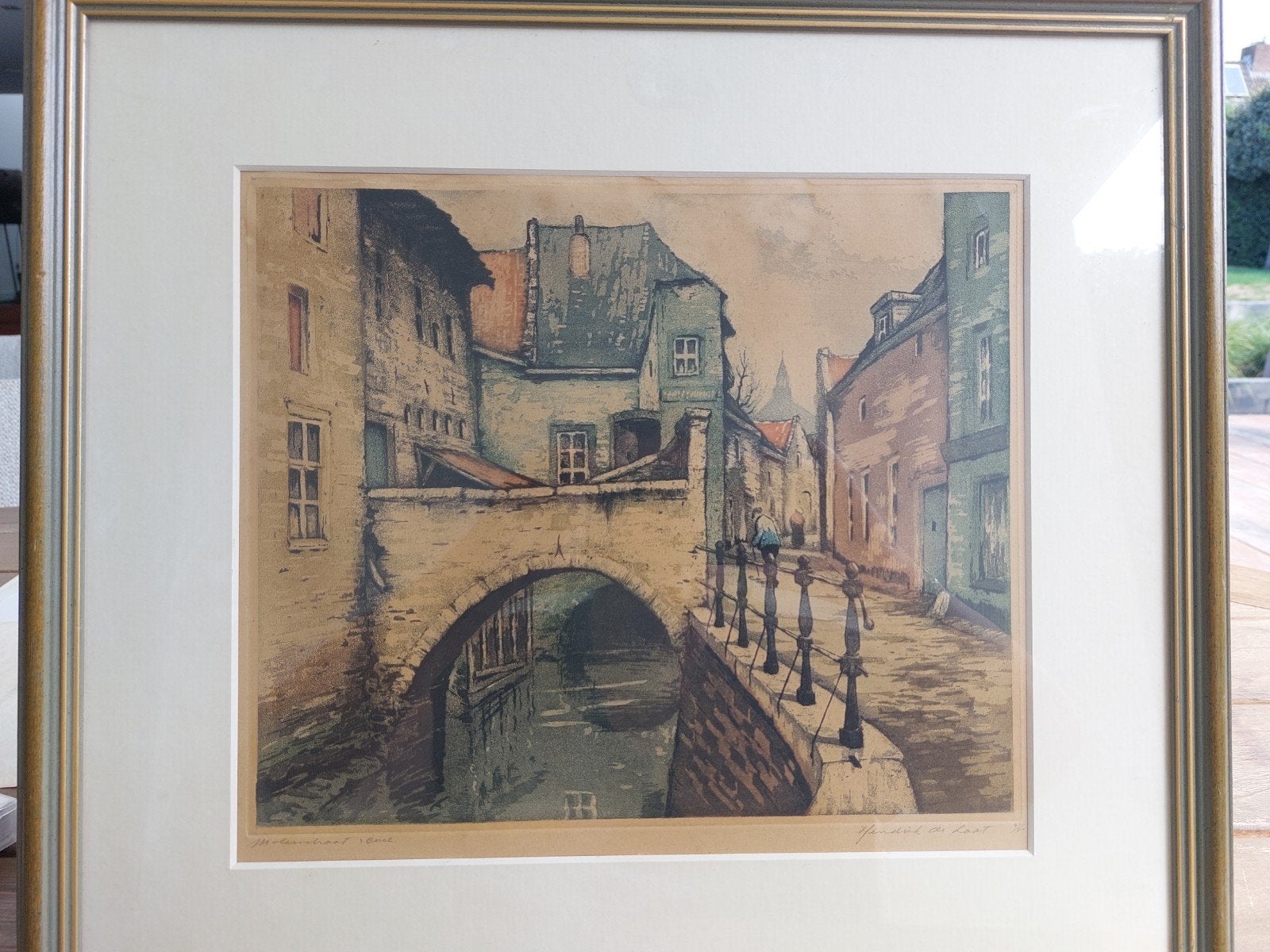Authentieke Kleurets,handgesigneerd Hendrik de Laat, Ophalen, Overige technieken, Klassiek, Origineel werk