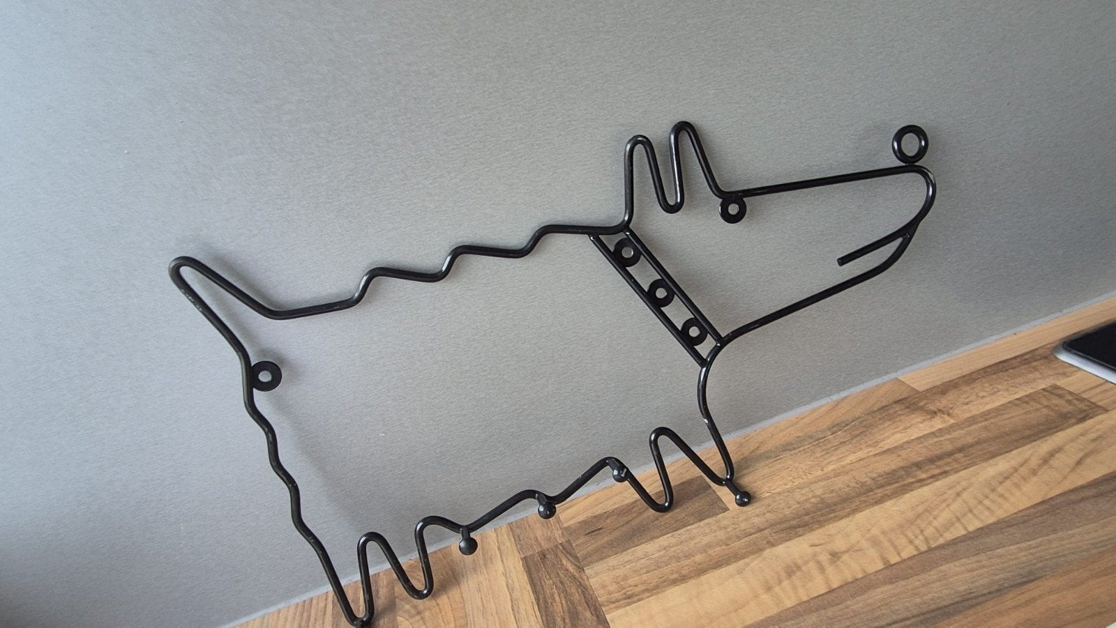 Vintage IKEA Kapstok Hond Design - Zwart Metaal, Ophalen of Verzenden