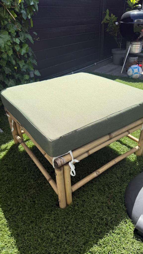 Bamboe hocker met poef, nieuw in doos, Tuin en Terras, Ligbedden, Ophalen of Verzenden, Nieuw, Rotan