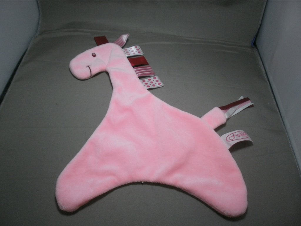 funnies paard/giraf doekje labels roze velours en gestikte, Overige merken, Giraf, Overige karakters, Nieuw