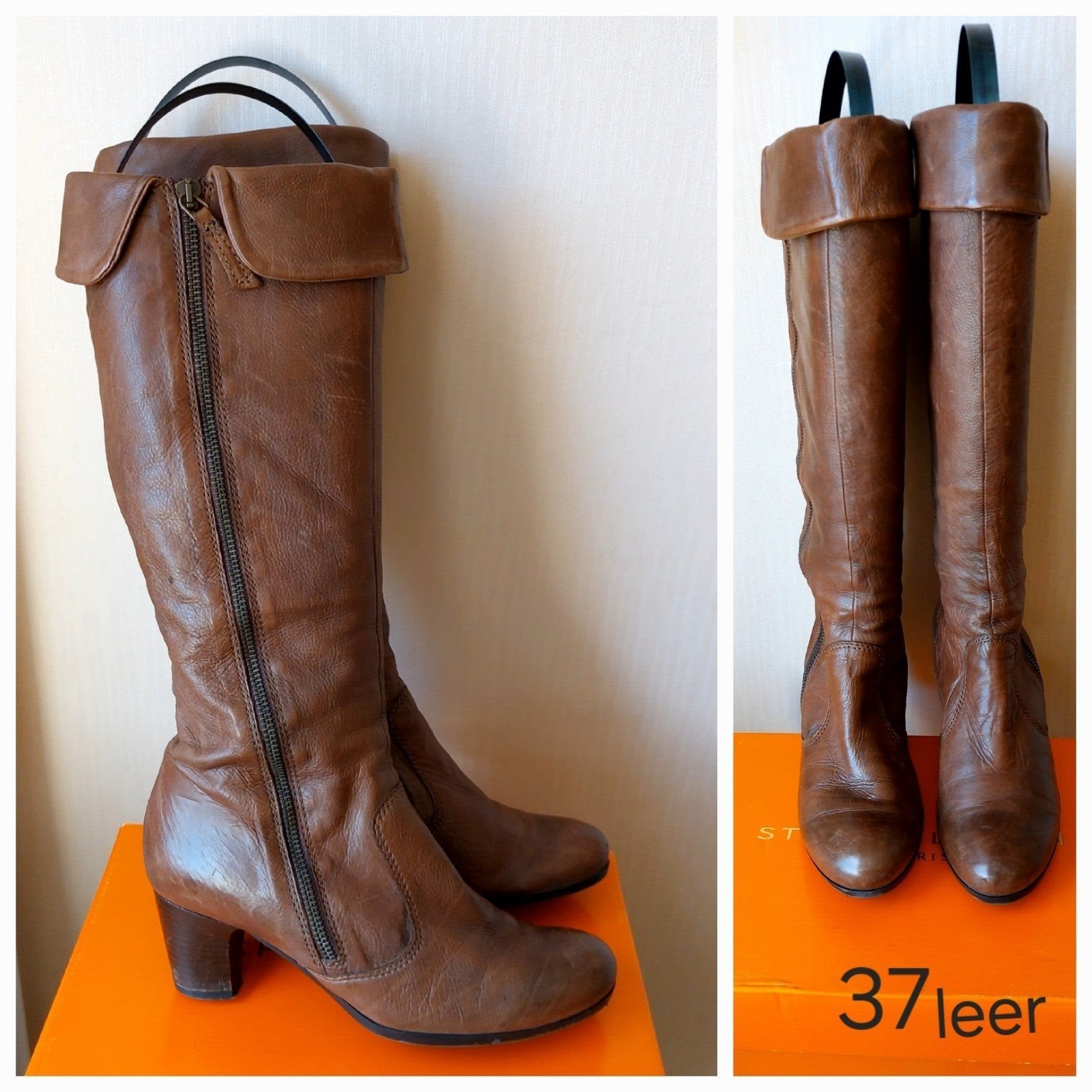 mooie bruine leren laarzen 37 met wintervoering, Kleding | Dames, Hoge laarzen, Bruin, Ophalen of Verzenden, Zo goed als nieuw