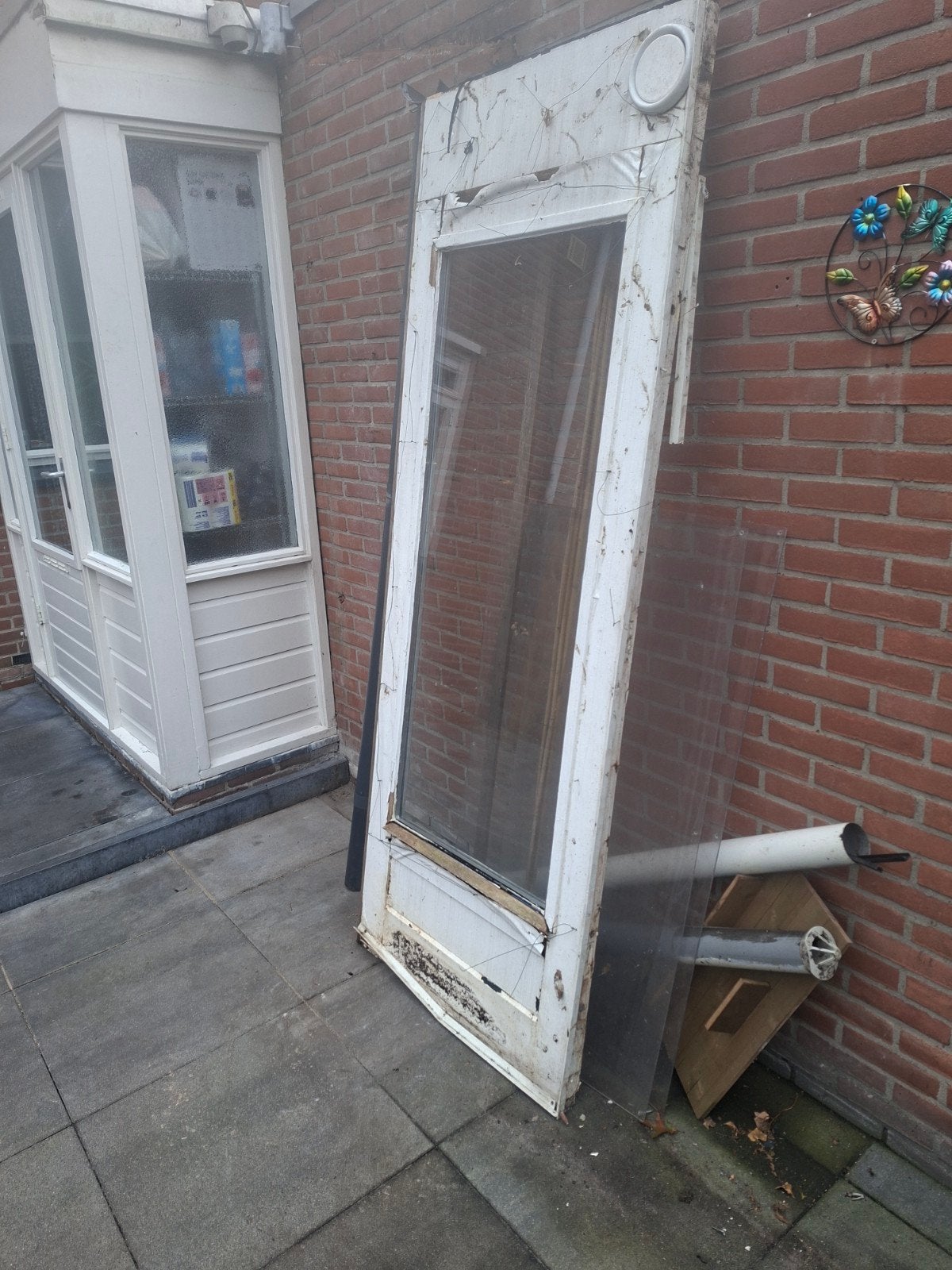 gratis deur met goed thermopeen glas, Ophalen, Hout, 75 tot 150 cm, Deurkozijn