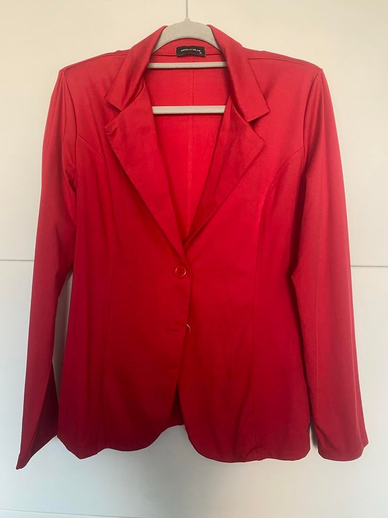 Angelle Milan Mooie rode blazer - Maat XXL, Kleding | Dames, Jasjes, Kostuums en Pakken, Verzenden, Zo goed als nieuw, Maat 46/48 (XL) of groter