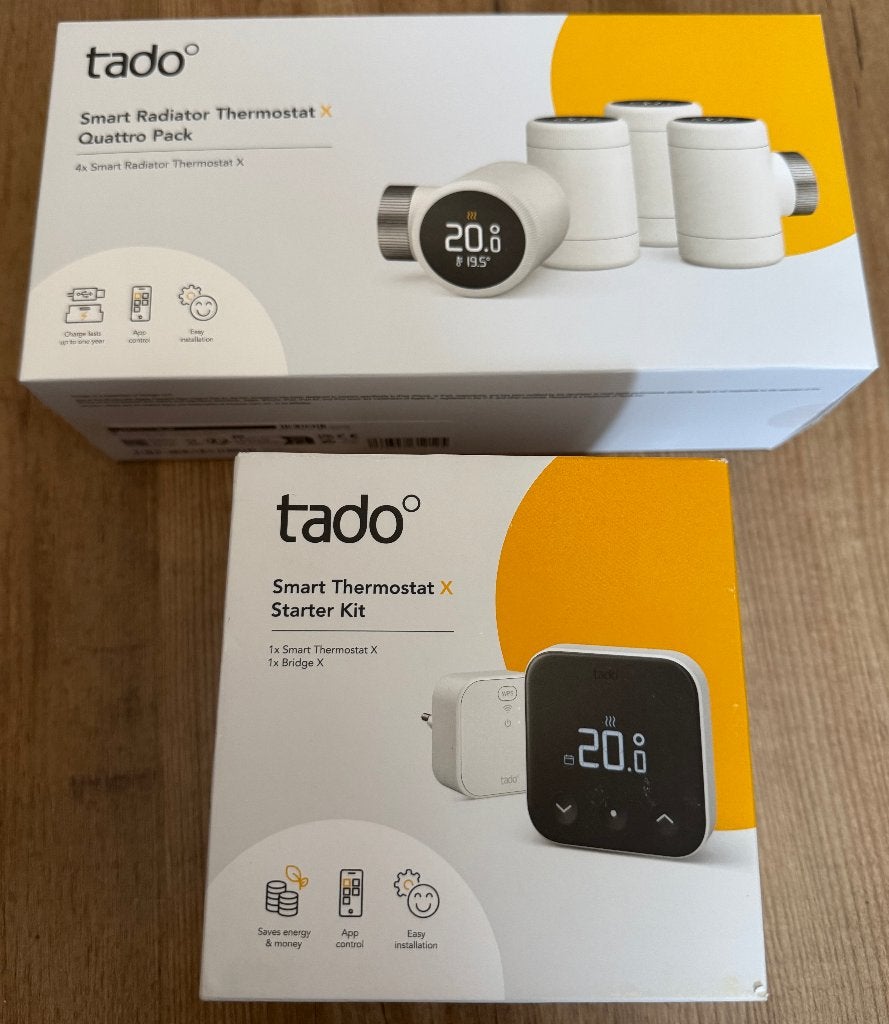 TADO X Set (Thermostaat+Bridge + 4x Radiatorknop) - NIEUW, Ophalen of Verzenden, Slimme thermostaat, Nieuw