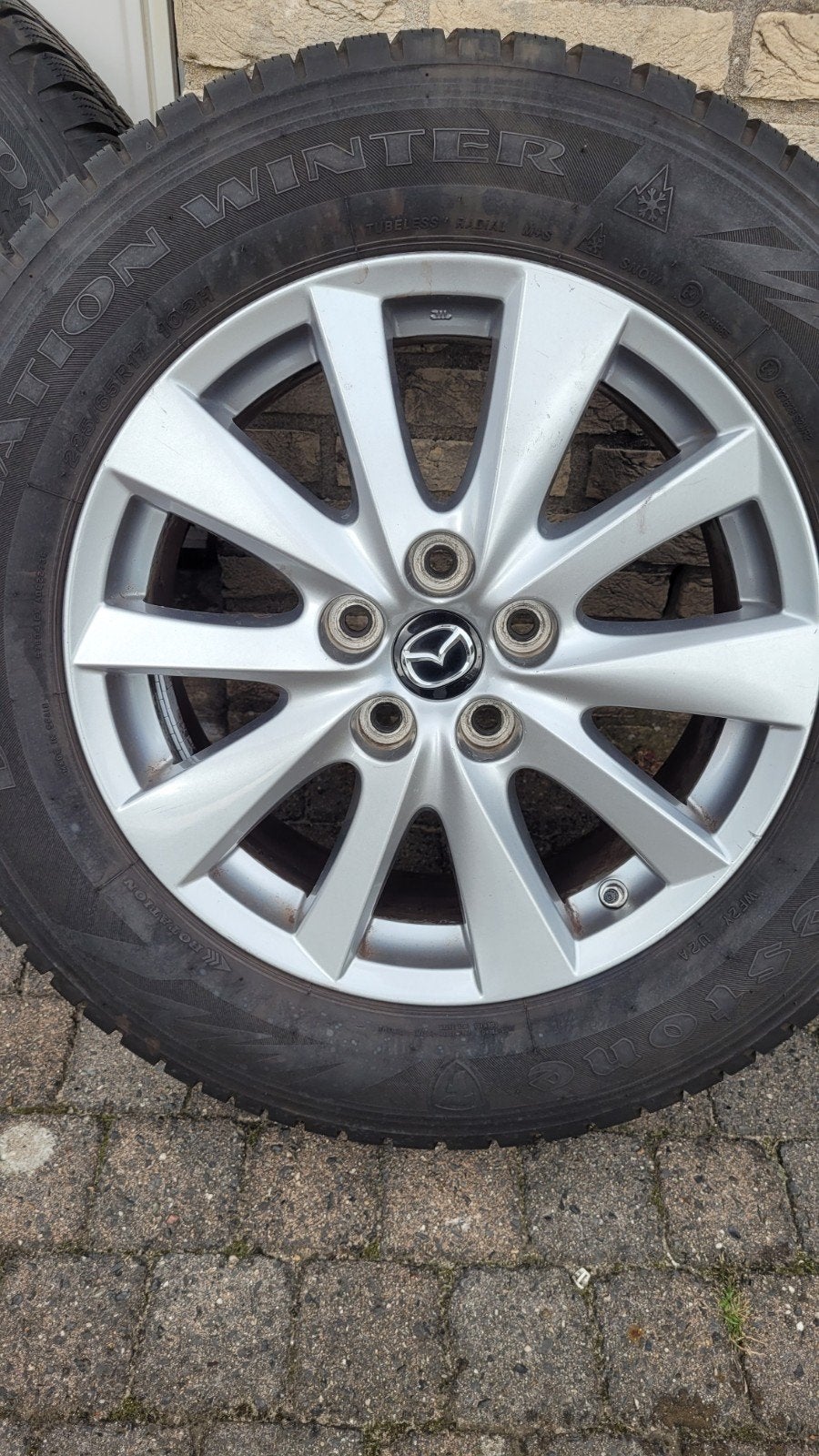 Mazda CX-5 17 inch velgen met winterbanden, Auto-onderdelen, Ophalen, Gebruikt, Banden en Velgen, 17 inch