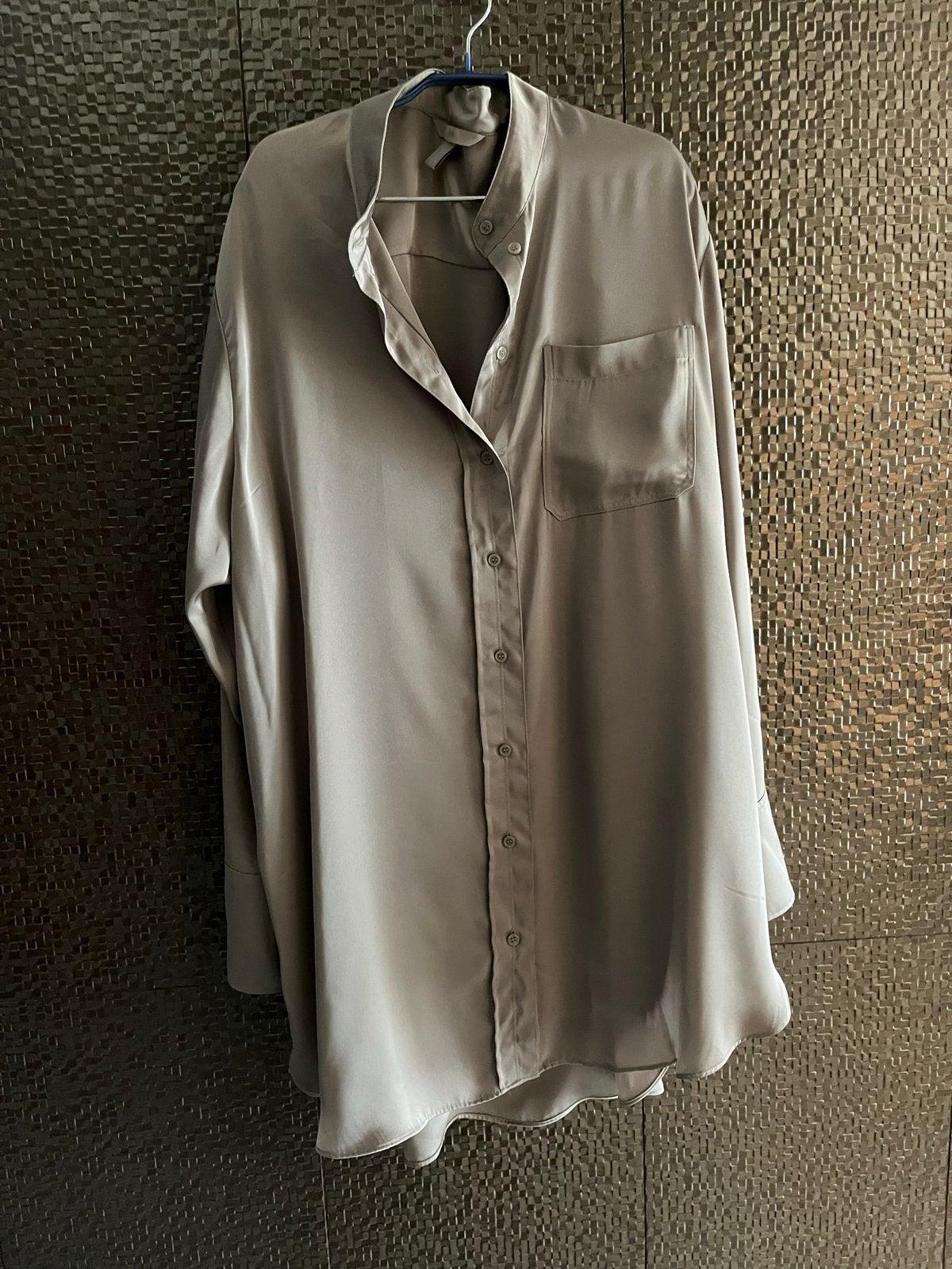 Lange zilver grijze blouse H&M XL, Kleding | Dames, Verzenden, Gedragen, Maat 46/48 (XL) of groter, Beige