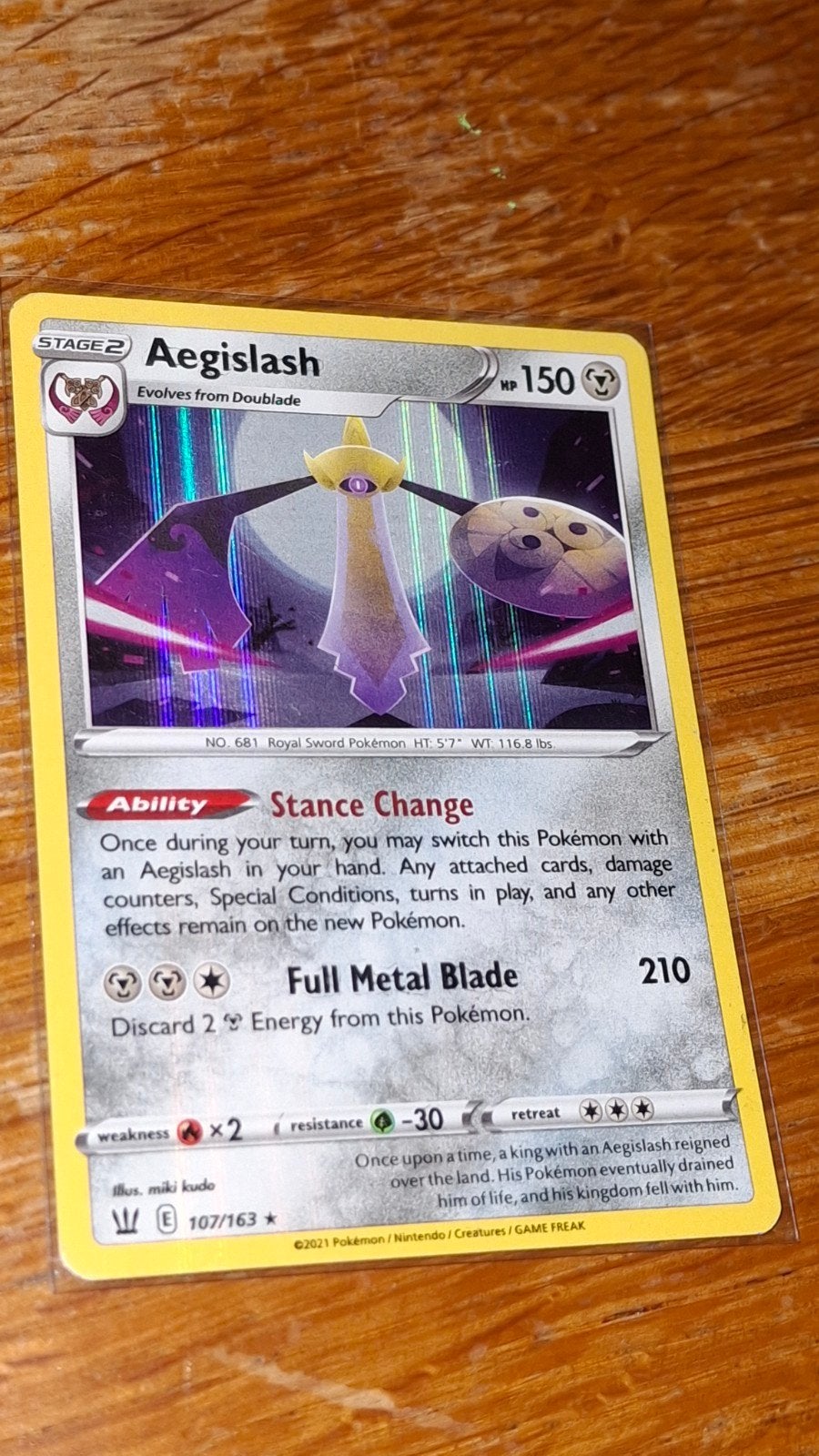 Pokémon Kaart: Aegislash 107/163 glimmende, Ophalen of Verzenden