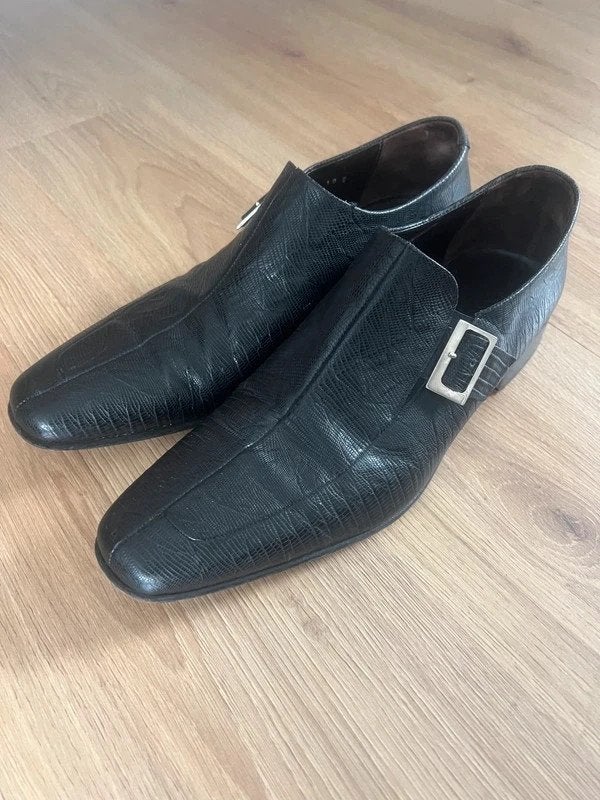 Karl Lagerfeld leather monk strap dress shoes size 10, Ophalen of Verzenden, Nieuw, Zwart, Karl Lagerfeld