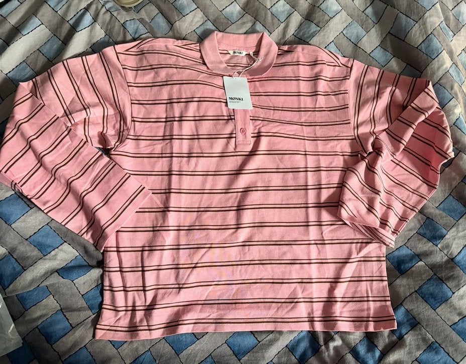 Katoen gestreepte sweater roze/bruin - Maat M, Maat 38/40 (M), Nieuw, Ophalen of Verzenden, Lange mouw