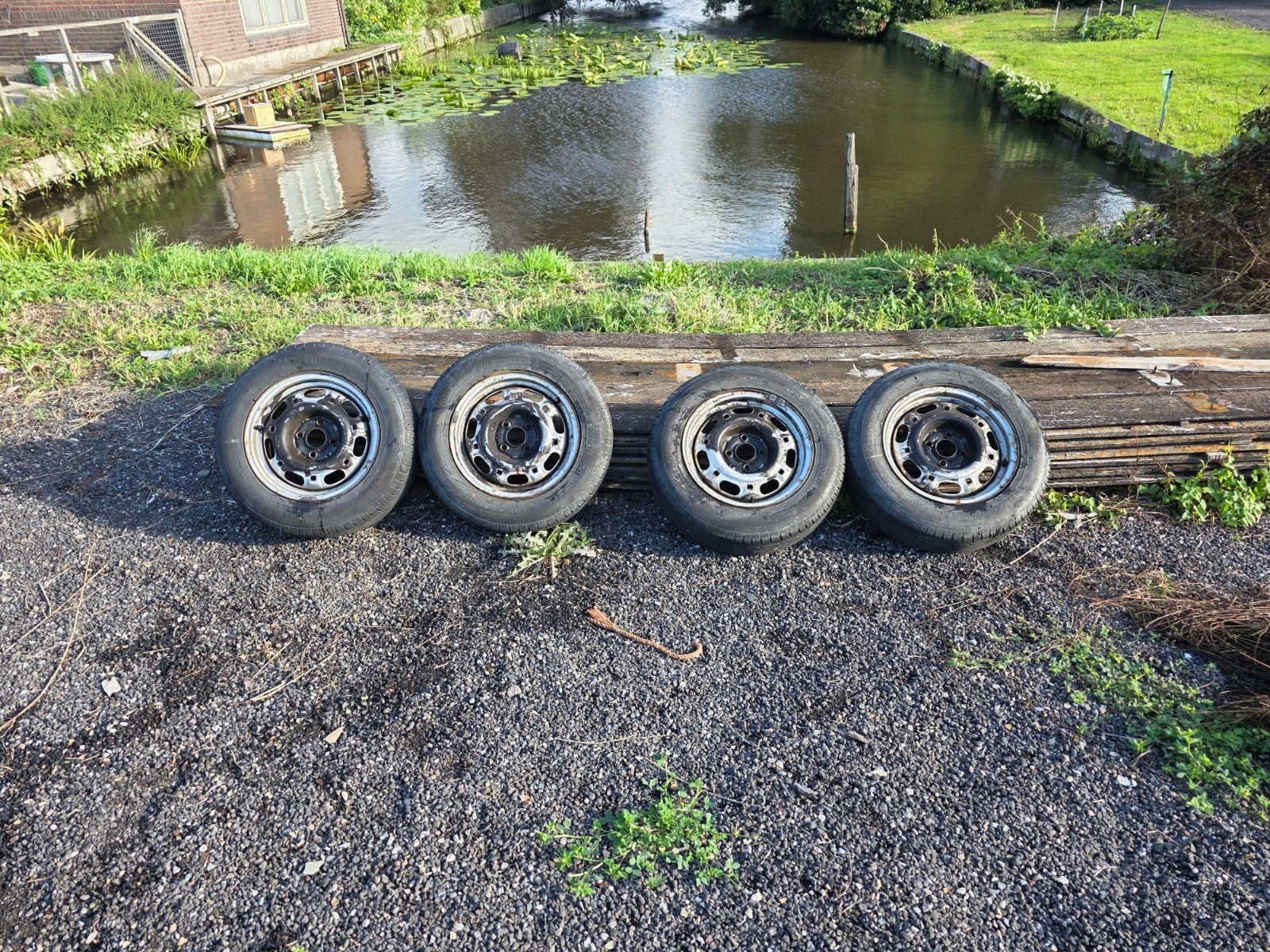 Milestone Green Sport banden met velgen 175/70R14, Ophalen, 14 inch, Gebruikt, 175 mm