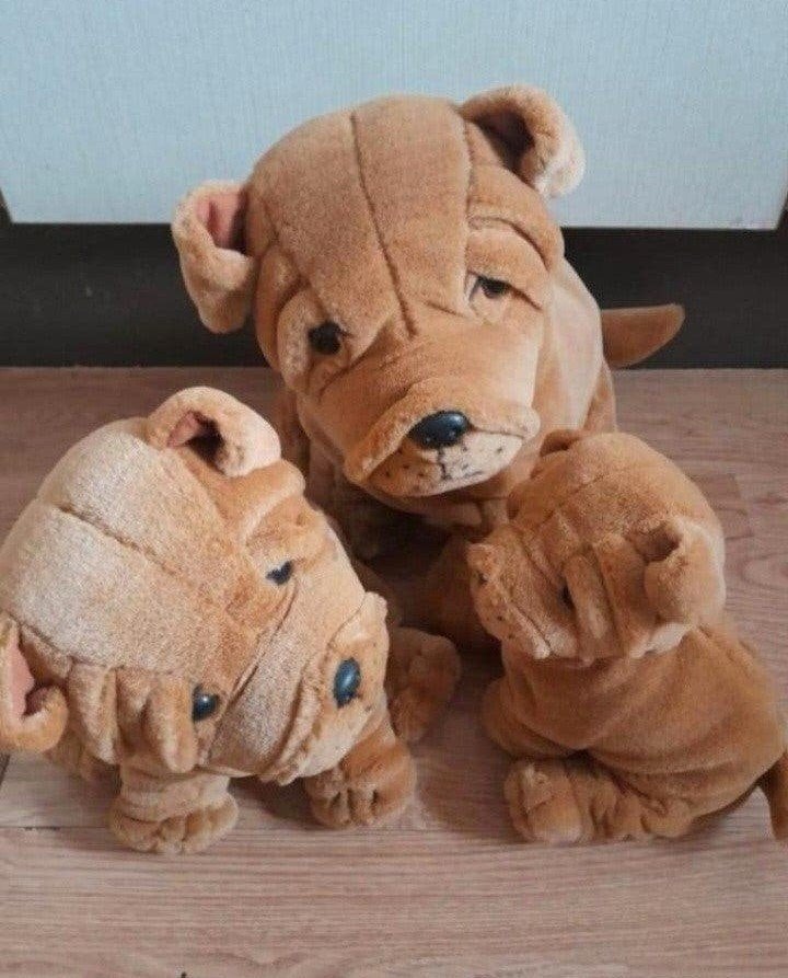 Franse bulldog familie knuffel hond vintage, Verzenden, Hond, Zo goed als nieuw, Middelgroot (20 tot 80 cm)