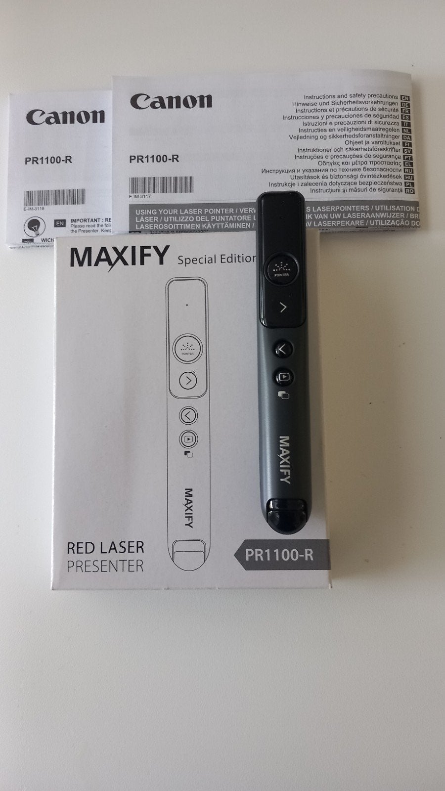 Canon MAXIFY PR1100-R Rode Laser Presenter, Computers en Software, Presenters, Zo goed als nieuw, ChromeOS, MacOS, Windows, Ophalen of Verzenden