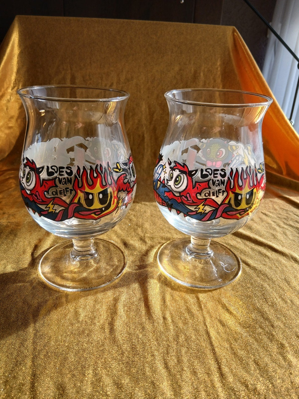 Bierglazen duvel loes van delft, Ophalen of Verzenden, Zo goed als nieuw, Bierglas