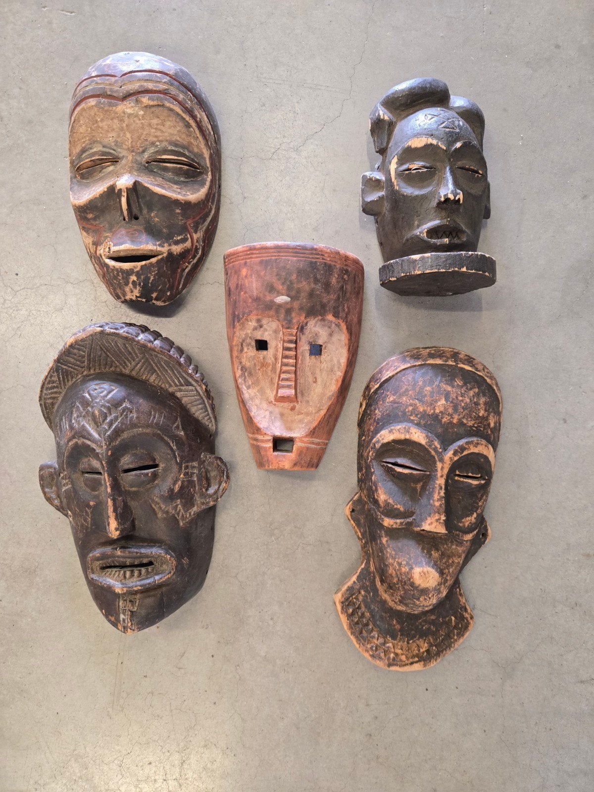 Afrikaanse maskers, Ophalen, Hout, Bruin, Overige stijlen
