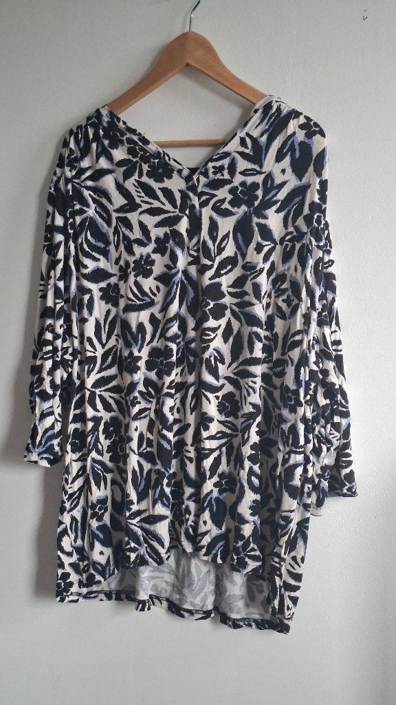 Dames shirt met korte mouwen zwart / wit MAAT : 54 - 56, Ophalen, Zwart, Maat 46/48 (XL) of groter, Korte mouw
