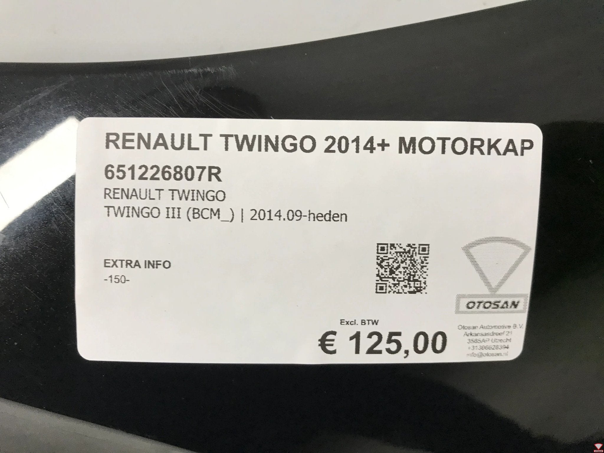 Renault Twingo 2014+ Motorkap Origineel! 651226807R, Auto-onderdelen, Renault Group, Gebruikt, Contact.group@renault.com, Ophalen of Verzenden