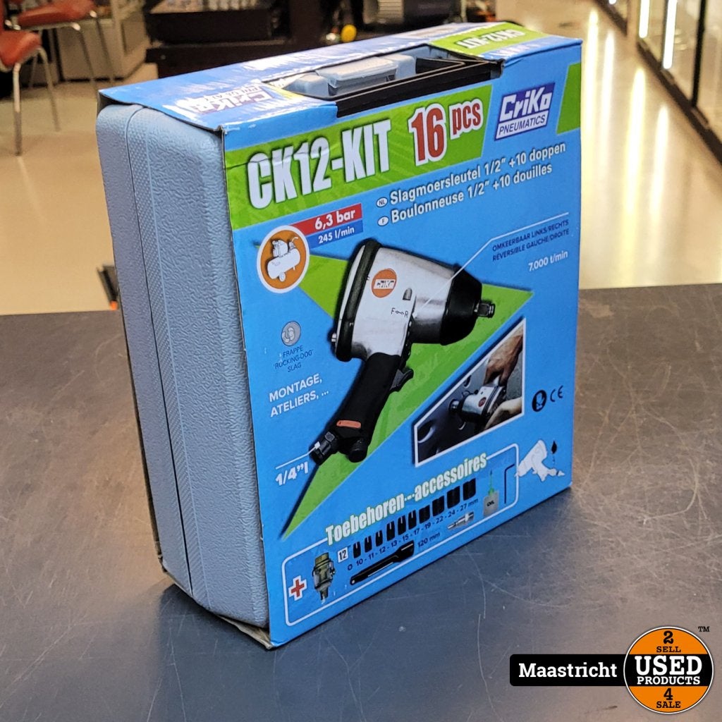 Criko CK12 slagmoersleutel met 10 slagdoppen | Nwp 80, Flex Ltd., Gebruikt, https://flex.com/contact-us, Nobelstraat 10, 5807 GA Oostrum LB, Limburg, Nederland