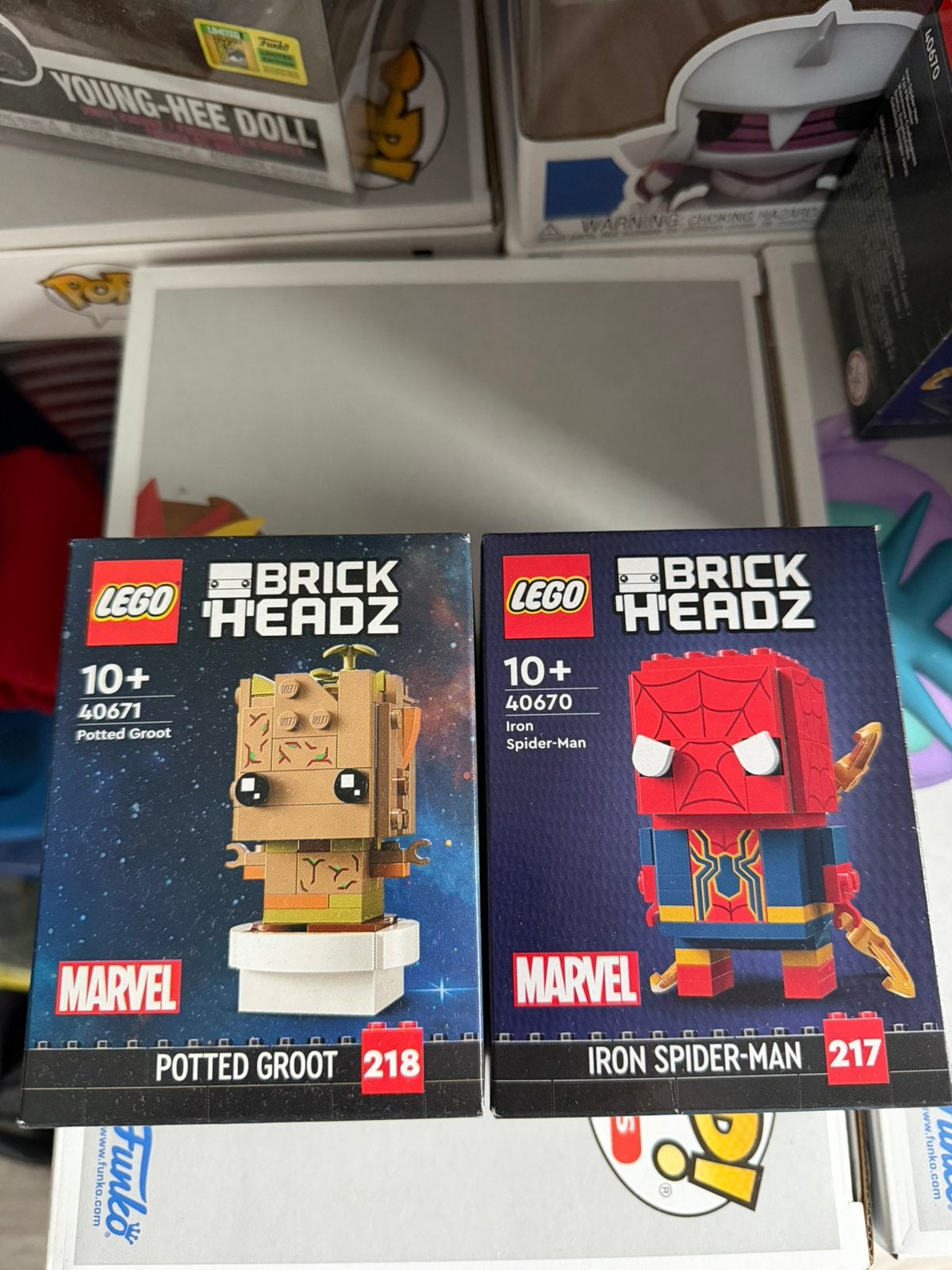 Lego Brickheadz 40671 & 40670 Potted groot & Iron spider-man, Ophalen, Zo goed als nieuw