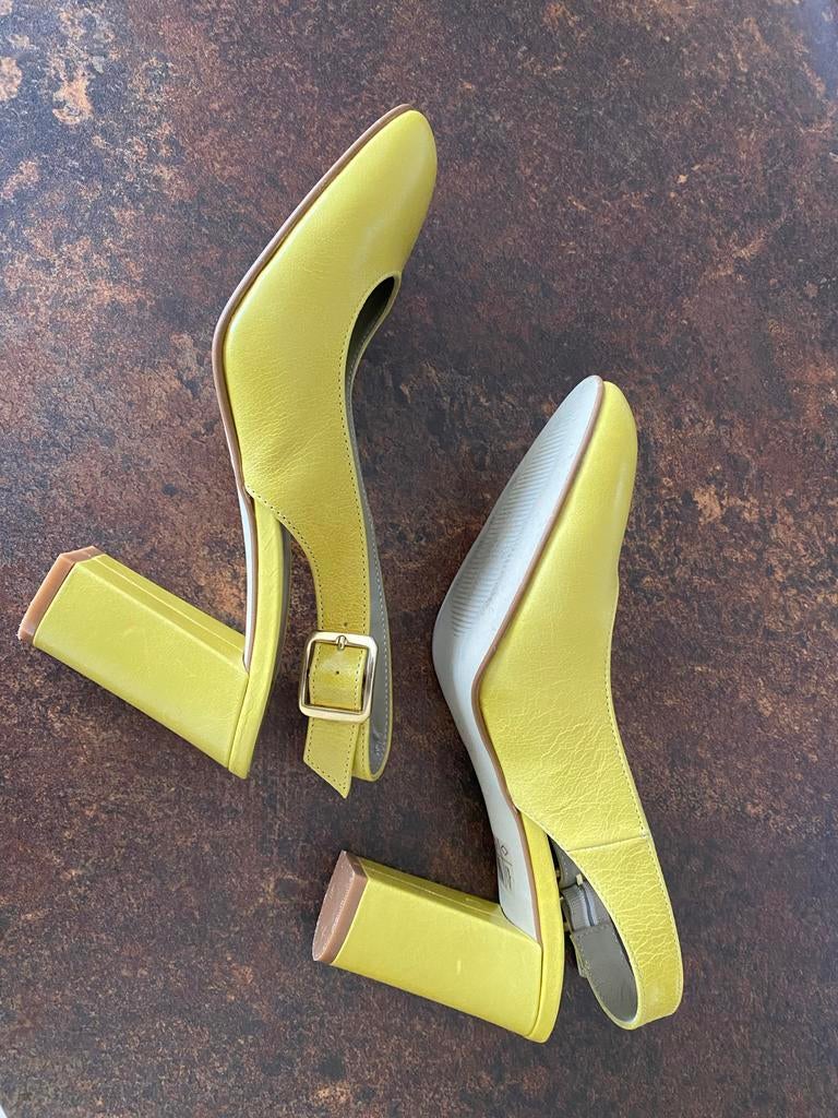 Noé gele (limoen) pumps met hak - Maat 37, Kleding | Dames, Schoenen, Zo goed als nieuw, Pumps, Geel, Ophalen of Verzenden