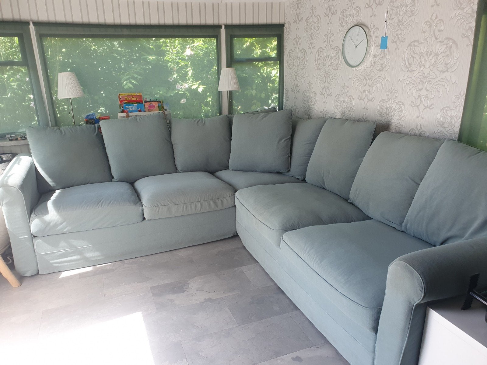 Ikea asvang hoekbank met ingebouwd 2 persoons slaapbank, Ophalen, 250 tot 300 cm, Minder dan 75 cm, Hoekbank