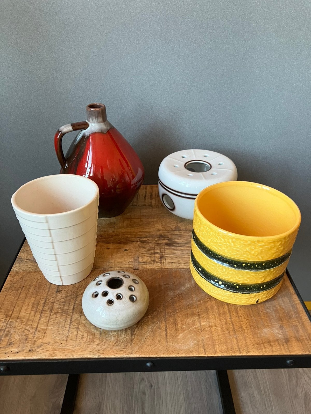 Vintage assorti keramiek, Tuin en Terras, Rond, Ophalen of Verzenden, Zo goed als nieuw, Aardewerk