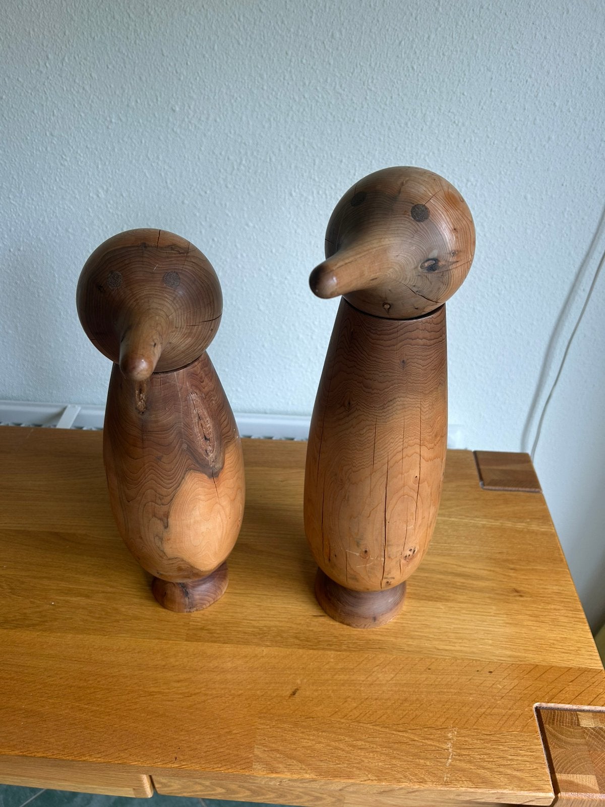 2 houten pinguïns, Ophalen of Verzenden, Gebruikt, Dier