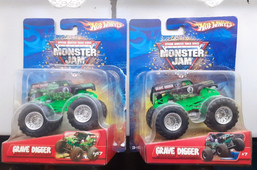 Grave digger - monster jam truck hot wheels, Ophalen of Verzenden, Zo goed als nieuw