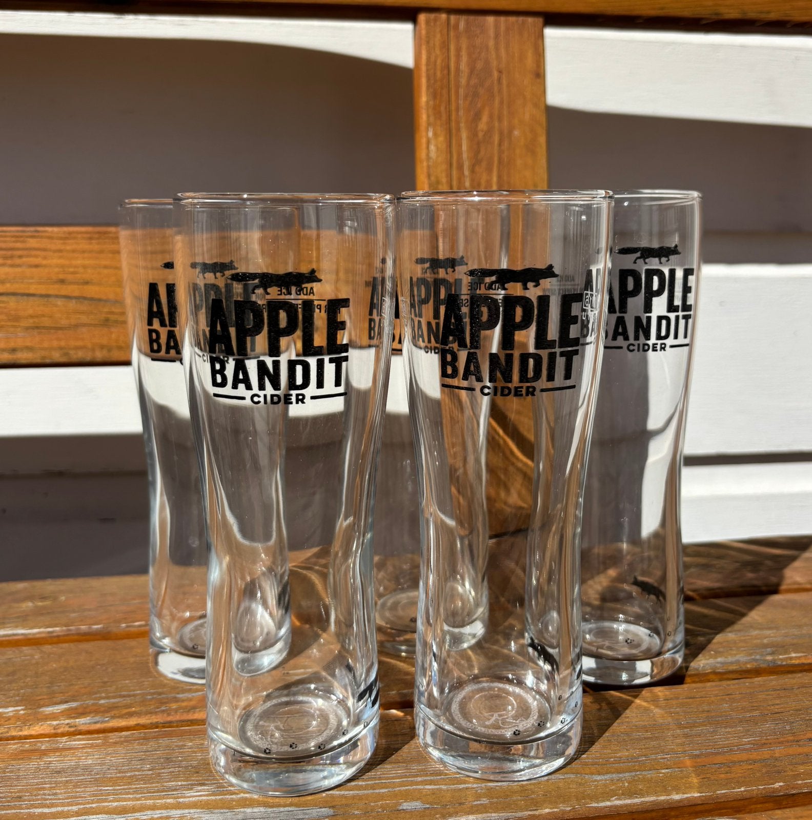 5x Origineel Apple Bandit cider glas | ciderglas bierglas, Ophalen of Verzenden, Gebruikt, Bierglas