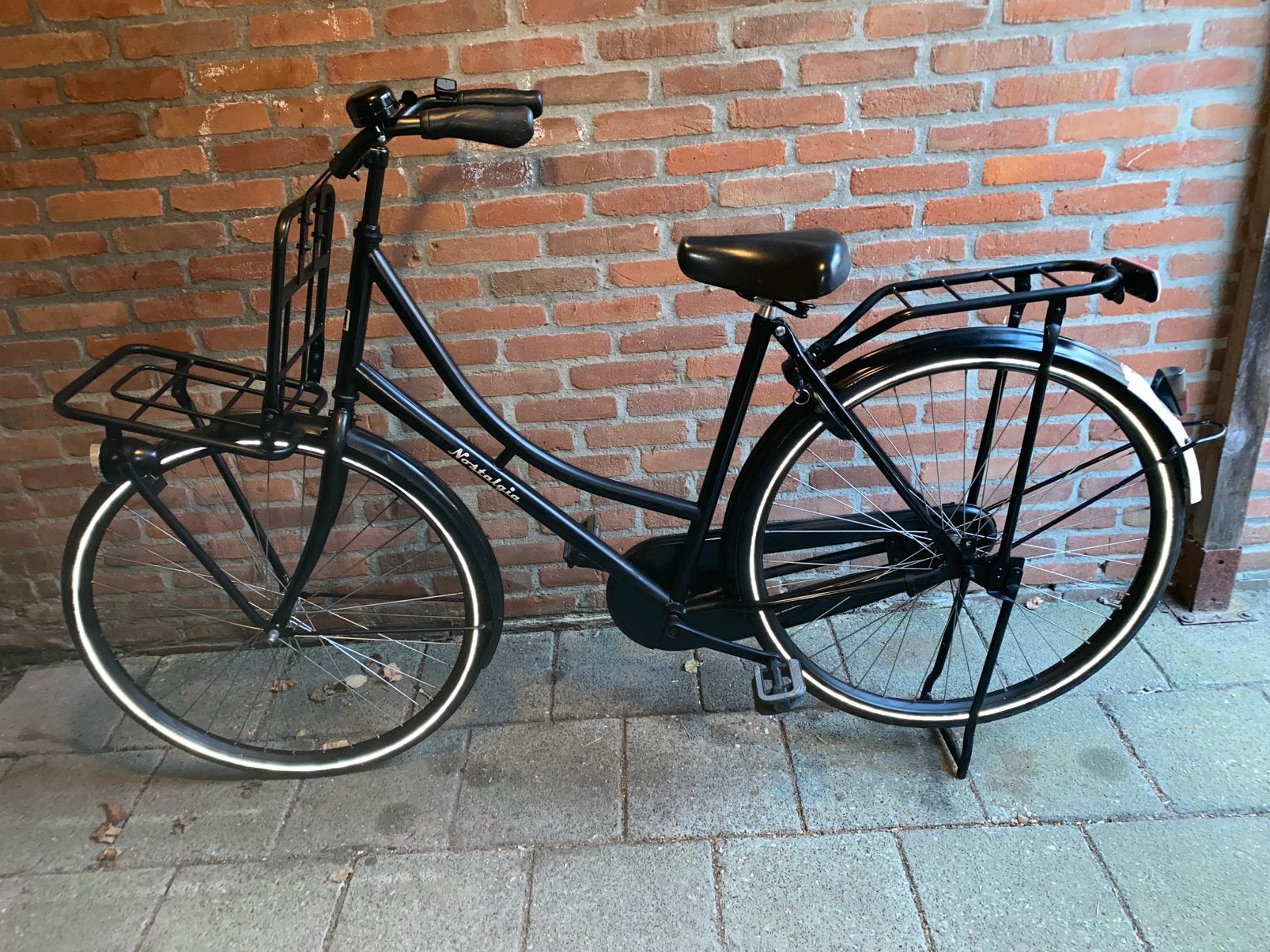Nostalgia Omafiets - Klassieke Zwarte Damesfiets, 53 tot 56 cm, Ophalen, Gebruikt, Terugtraprem