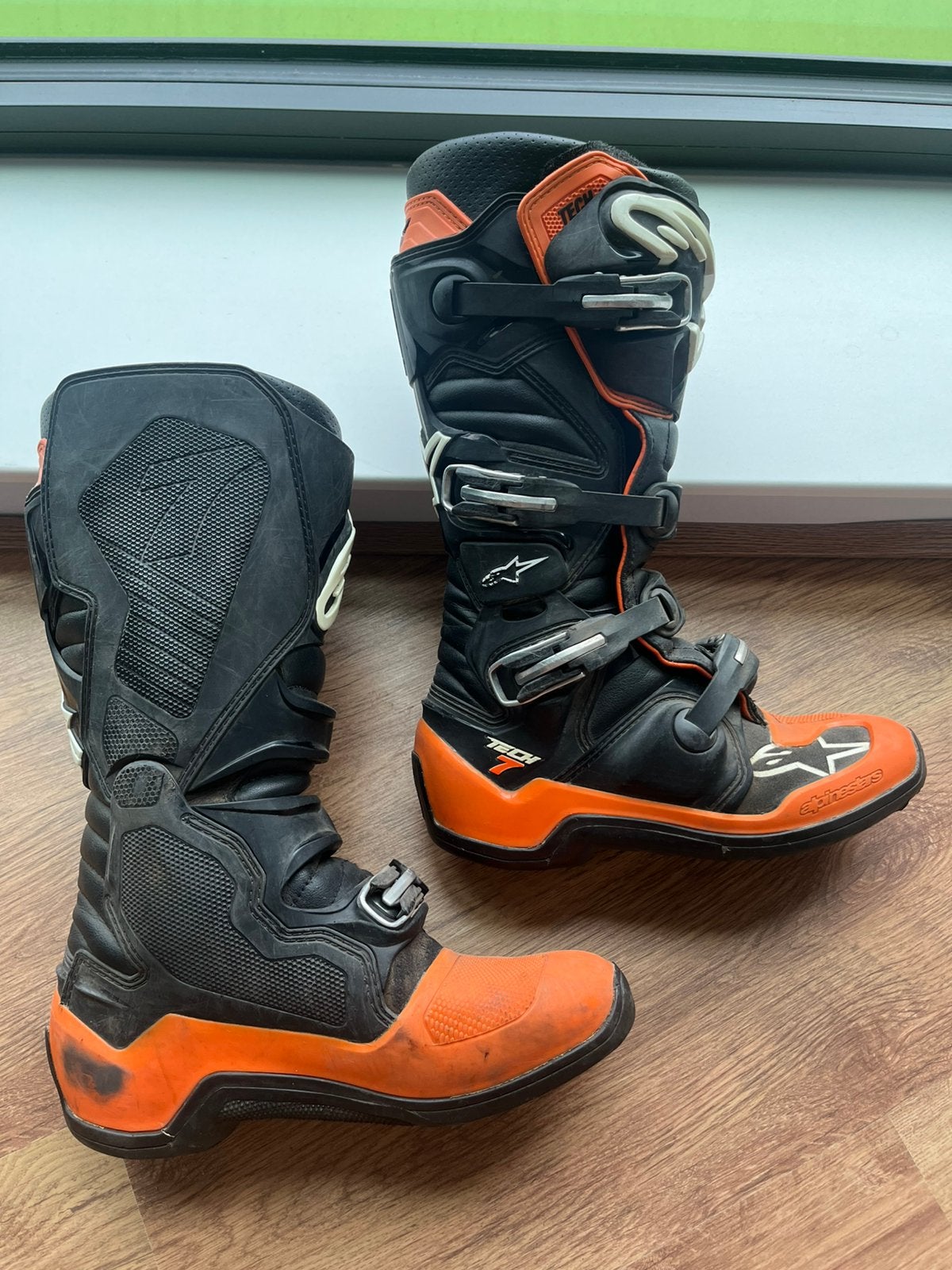 Alpinestars Tech 7 oranje maat 43 / US 9, Motoren, Kleding | Motorkleding, Ophalen of Verzenden, Tweedehands, Laarzen