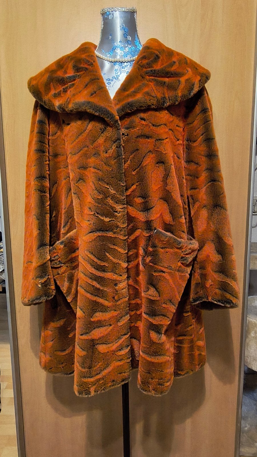 Vintage Couture Hélène Faux Fur Jas - Tijgerprint, Kleding | Dames, Maat 38/40 (M), Oranje, Ophalen of Verzenden, Couture Hélène