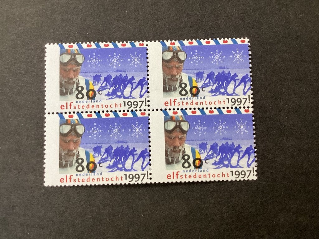 1997, Elfstedentocht, 1710/ blok van 4 zegels, Verzenden, Na 1940, Postfris